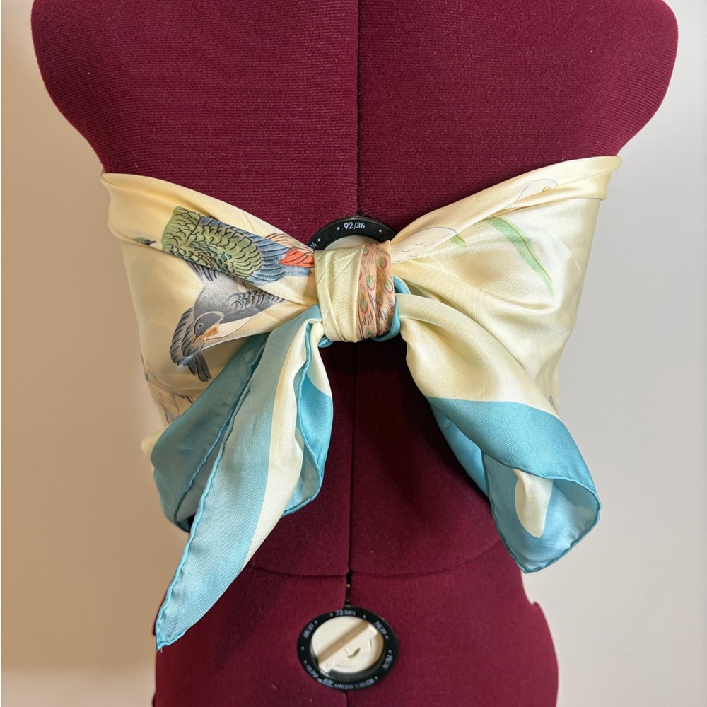 Silk Bird Print scarf